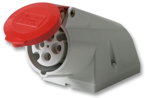 PE1664PPB - 16A, 415V, Surface Mount CEE Socket, 3P+E, Red, IP44
