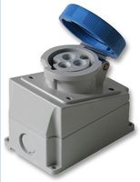 PEW1663PPB - 16A, 240V, Surface Mount CEE Socket, 2P+E, Blue, IP67