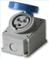PEW3263PPA - 32A, 240V, Surface Mount CEE Socket, 2P+E, Blue, IP67