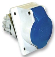 PE3263PIA - 32A, 240V, Panel Mount CEE Socket, 3P+E, Blue, IP44