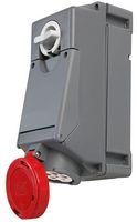 TM1665IRA - 16A, 415V, Heavy Duty Switched Interlocked CEE Socket, 3P+N+E, Red