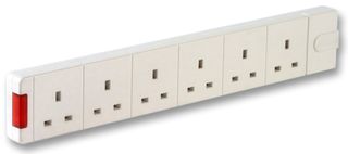 PELB1523 - 6 Gang Extension Socket, 13A, 240V, White