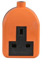PELB1580 - Rubber Trailing Socket, 1 Gang, 250V, 13A, Orange