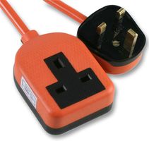 PELB1602 - Rubber Extension Lead, 1 Gang, 250V, 13A, 5m, Orange