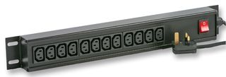 H15UIEC/12 - 12 Way IEC C13 PDU with 13A Plug - Horizontal Rack Mount