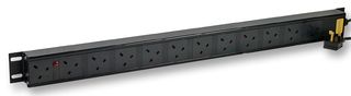 V13A/SAF/12 - 12 Way Filtered UK PDU - Vertical Rack Mount
