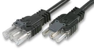 INTER1 - 1m Wieland to Wieland Power Lead, Black