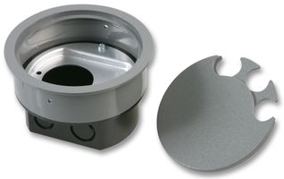 CR125FBGSP - Circular Floor Box with Socket Plate, 125mm Grey