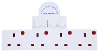 PELB1640 - 4-Gang Switched UK Mains Plug Adaptor