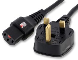 PC720 - UK Mains Plug to Locking IEC (C13) Mains Lead, 2m