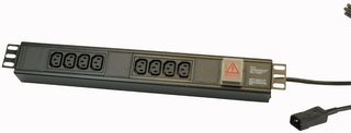 H15UIEC/8/C14 - 8 Way IEC C13 PDU with C14 Plug - Horizontal Rack Mount