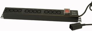 VIEC/12/C20 - 12 Way IEC C13 PDU with C20 Plug - Vertical Rack Mount