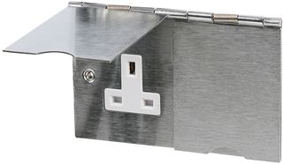 PELB1696 - 13A Double Floor Socket, Stainless Steel