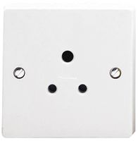7047 - 5A 1 Gang Round Pin Unswitched Socket, White