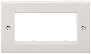 7094 - 2 Gang 4 Module Wall Plate, White Moulded