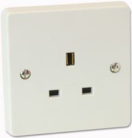 7255 - Unswitched Socket, 1 Gang, 13A, White