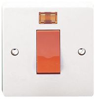 4016/3 - 1 Gang 45A DP Cooker Switch with Neon, White