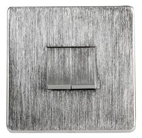 7172/SC - 2 Gang 2 Way 10AX Light Switch, Satin Chrome