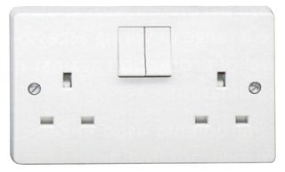 SF4306BULK - 50 Pack of 13A 2 Gang Single Pole Switched Sockets