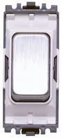 K4882 BSS W - 10A SP 2 Way Switch Module, Brushed Stainless Steel / White