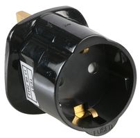PELB1718 - Schuko to UK Travel Adaptor Black