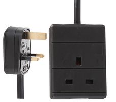 PELB1799 - 1 Gang Mains Extension Lead, 500mm, Black
