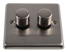 VX0252SSPU - 2 Gang 2 Way Dimmer Switch, 250W Brushed Stainless Steel
