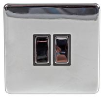 PC1802 - 2-Gang Light Switch, Polished Chrome