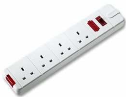 SWFG4W - 13A 4 Way Re-wireable Trailing Socket With Power Indicator & Replaceable Fuse