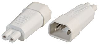 PELB1859 - IEC C14 to Fig.8 C7 Adaptor, White