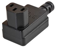 PELB1862 - Rewireable IEC C13 Socket, Right Angled, Black