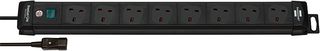 1951183605 - Premium-Line 8 Way Switched Extension Lead with IEC Plug, 2m Black