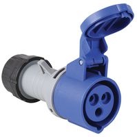 K9101BLU - 16A, 250V, Cable Mount CEE Socket, 2P+E, Blue, IP44