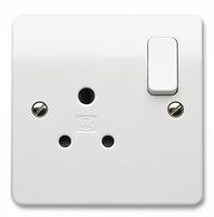 K2891WHI - Logic Plus 5A Round Pin Switched Socket Outlet, 1 Gang