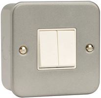 CL012 - Metal Clad 10AX Light Switch, 2-Gang, 2-Way