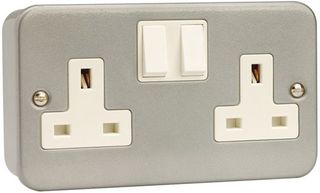 CL036 - 2 Gang DP 13A Metal Clad Switched Socket