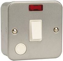CL023 - 20A 1G DP Metalclad Switch with Neon + Flex Outlet