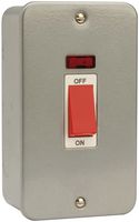 CL203 - 45A Metal Clad DP Switch, 2-Gang with Neon