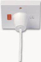 PRW211 - 50A DP Pullcord Switch with Mechanical ‘On/Off’ Square + Neon