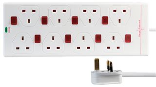 PELB1865 - 8 Gang Switched Surge Protected Extension Lead, 5m, White