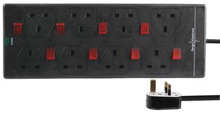 PELB1866 - 8 Gang Switched Surge Protected Extension Lead, 5m, Black