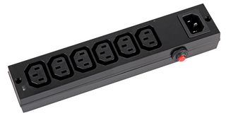 PEL01259 - 6 Gang IEC Distribution Block with Overload Switch