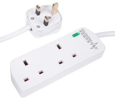 PELB1951 - 2 Gang Surge Protected Mains Extension Lead, 10m, White