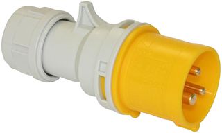 013-4 - 16A, 110V, Cable Mount CEE Plug, 2P+E, Yellow, IP44