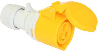 213-4 - 16A, 110V, Cable Mount CEE Socket, 2P+E, Yellow, IP44