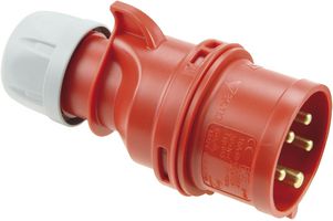 025-6 - 32A, 400V, Cable Mount CEE Plug, 3P+N+E, Red, IP44