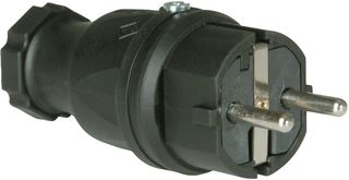 0521-S - 16A 230V Schuko Rubber Safety Plug