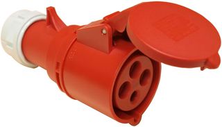 214-6 - 16A, 400V, Cable Mount CEE Socket, 3P+E, Red, IP44