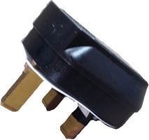 G936 - Rubber UK Mains Plug with 13A Fuse, Black