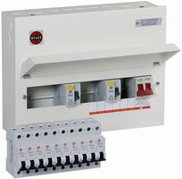 MNSPE6824/NR - 10-Way Split Load, High Integrity Metal Consumer Unit with 10 MCBs, 100A Main Switch